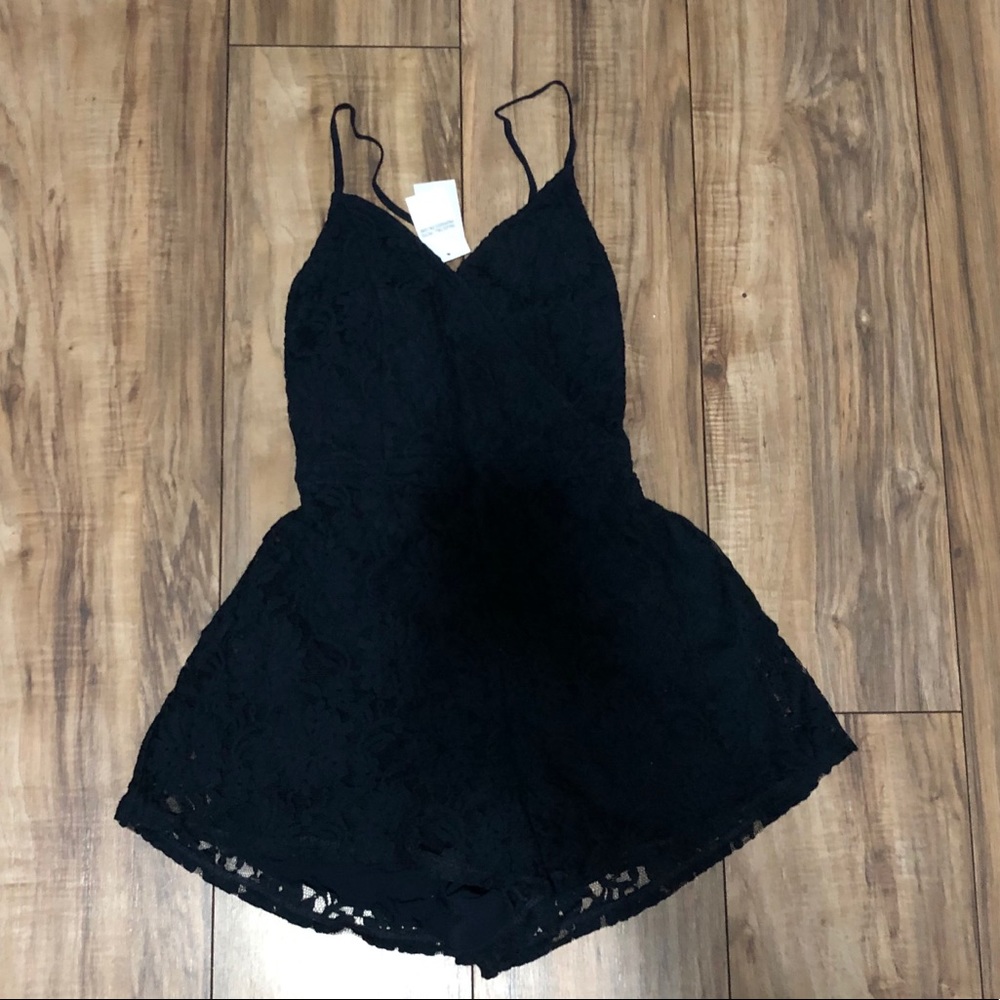 Navy blue lace romper